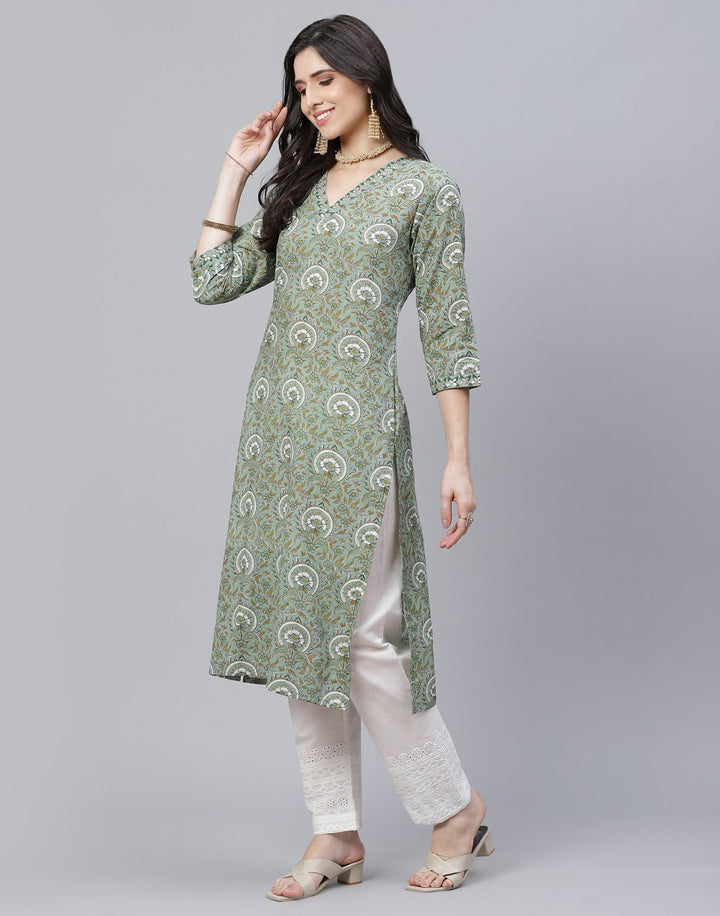 Cotton Printed Kurti with Pant