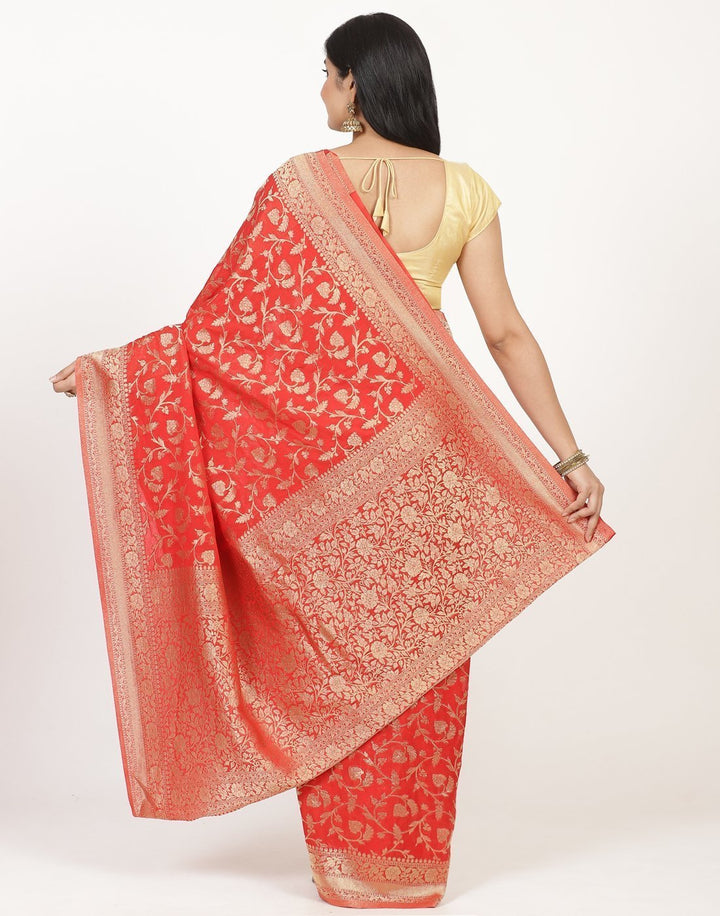 MBZ Meena Bazaar-Zari Jaal Art Georgette Saree