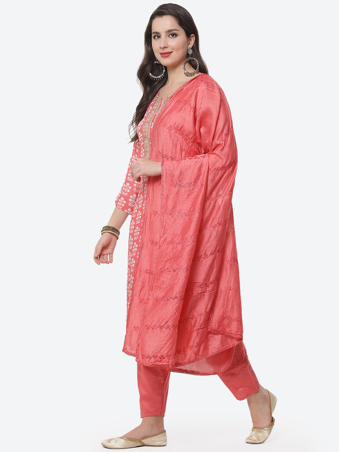 Printed Cotton Muslin Stitched Salwar Kameez With Dupatta