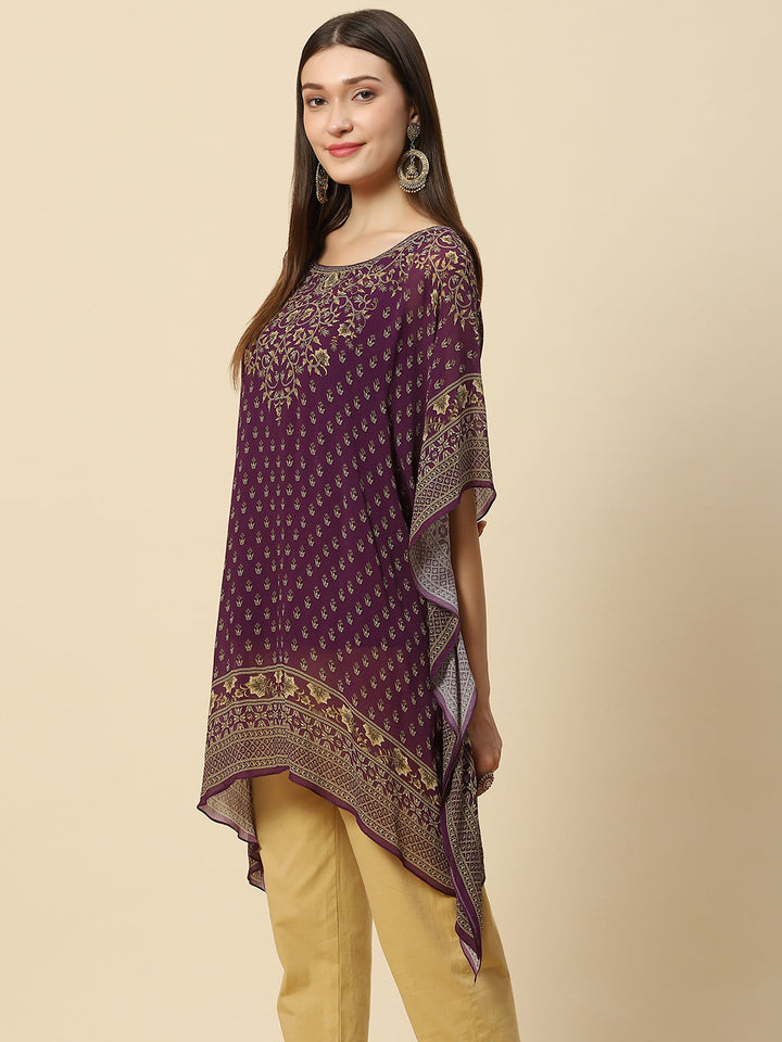 Digital Printed Georgette Kaftan Kurta