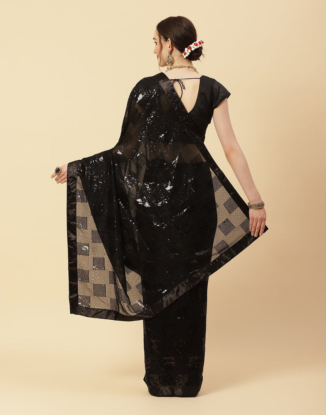 Sequence Embroidered Art Georgette Saree