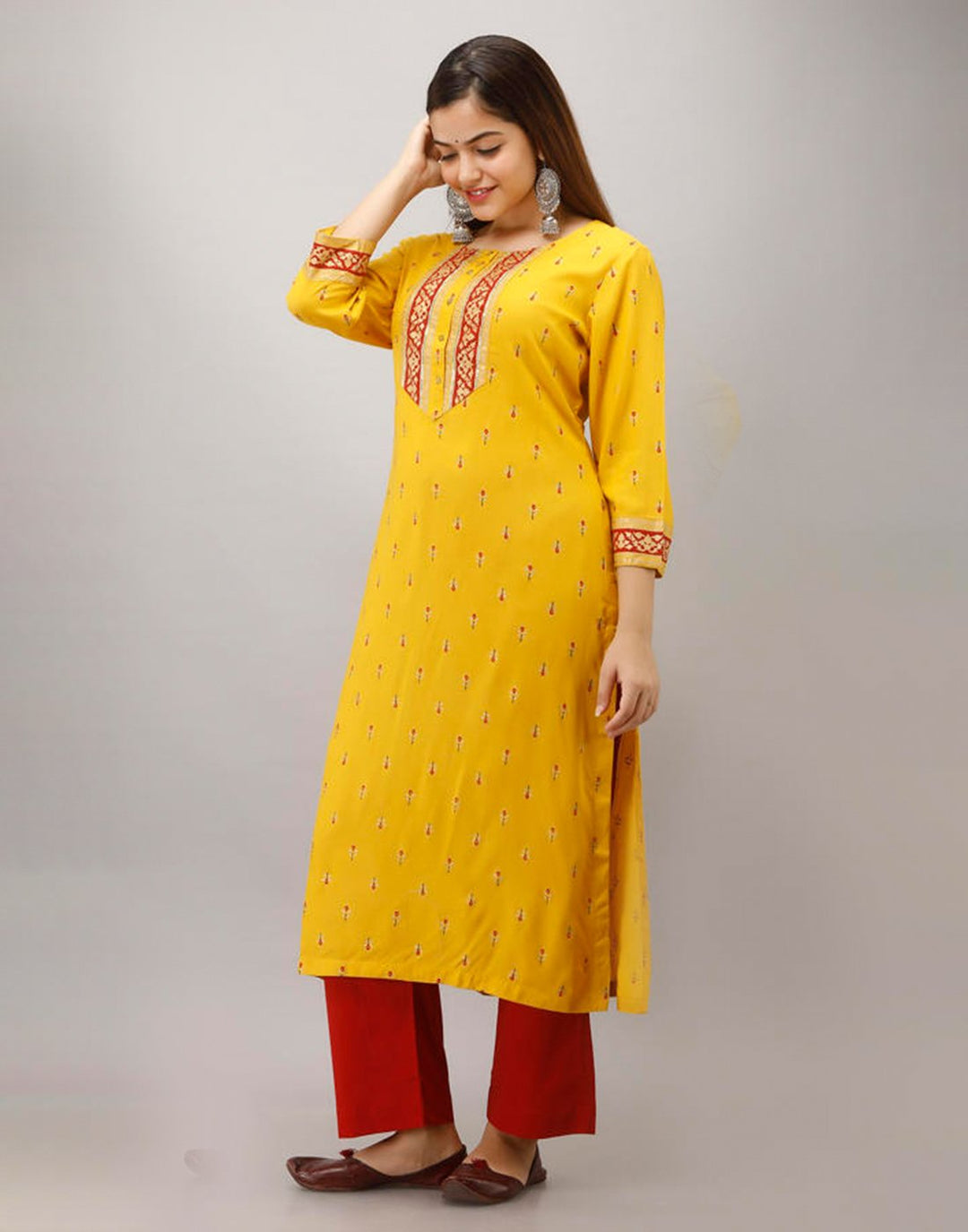 Printed Cotton Kurti With Pant