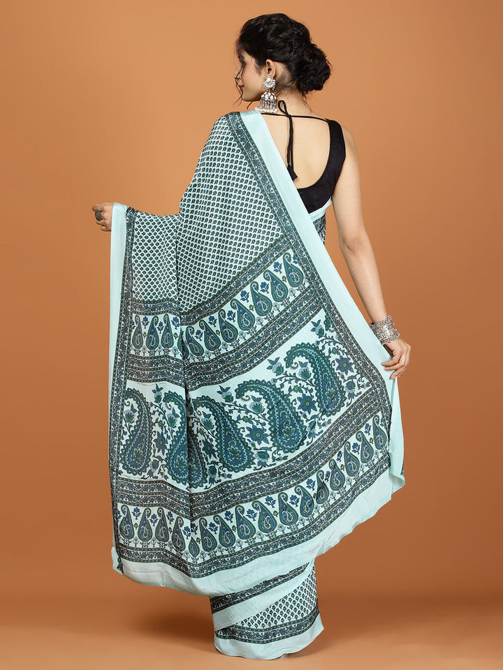 Digital Printed Crepe Woven Saree