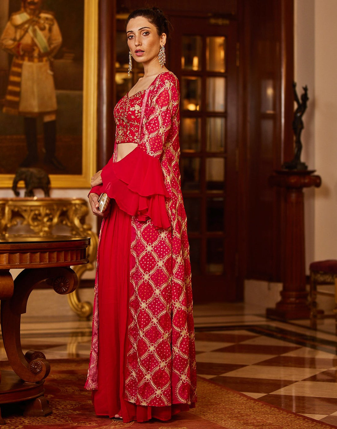 Embroidered Georgette Salwar Kameez Stitched Suit With Jacket