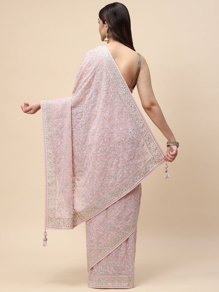 Resham Jaal Embroidered Georgette Saree