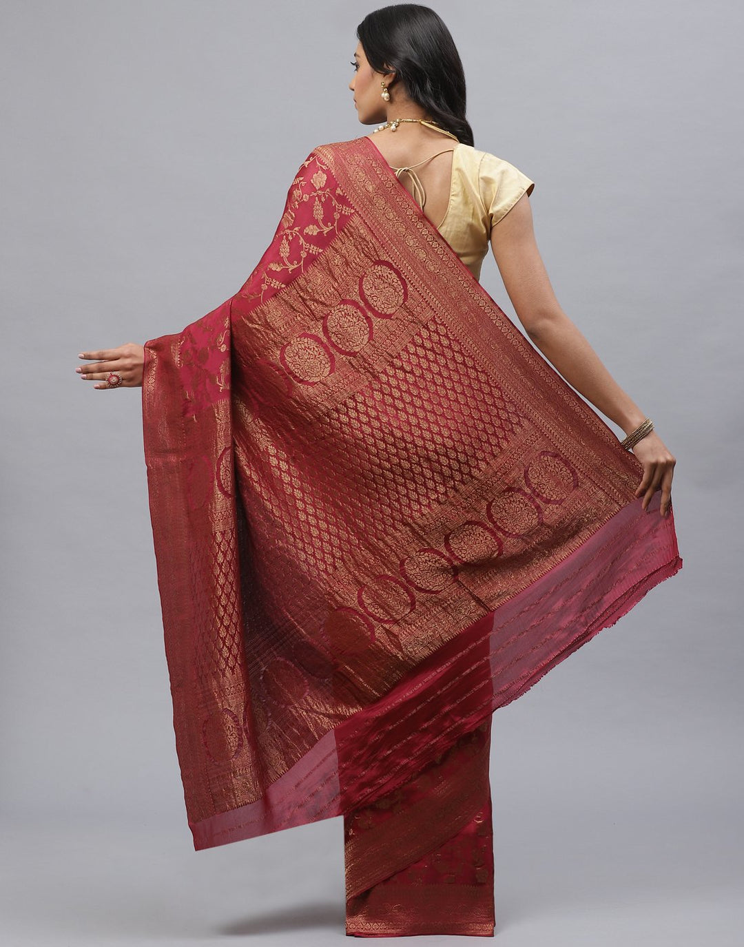 Antiq Zari Jaal Crepe Saree