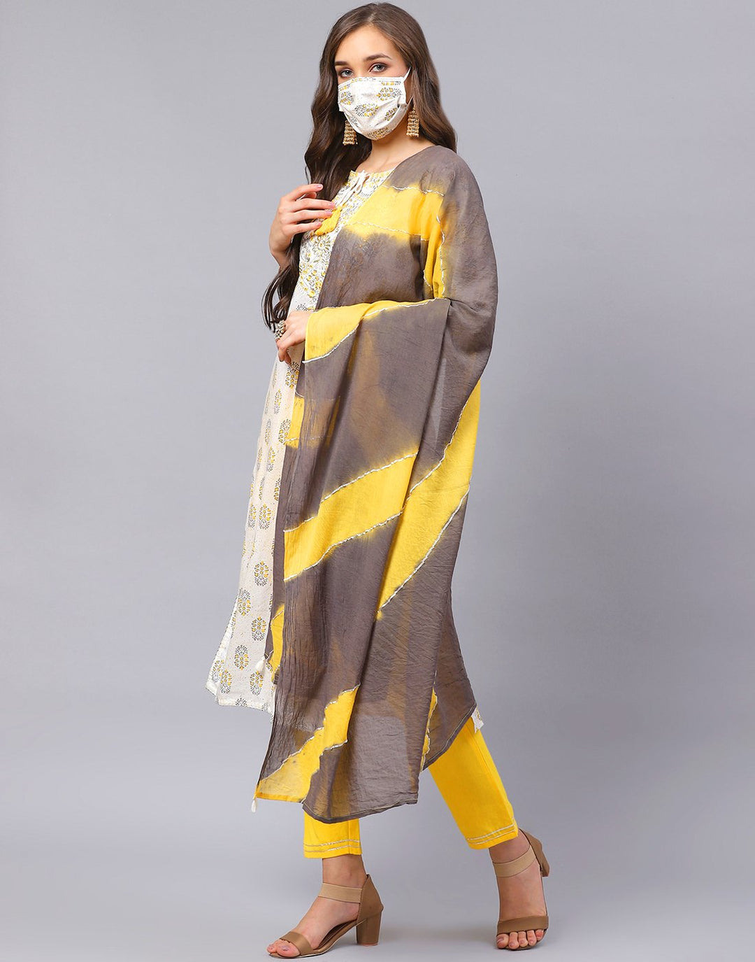 Straight Printed Cotton Salwar Kameez Stitched Suit