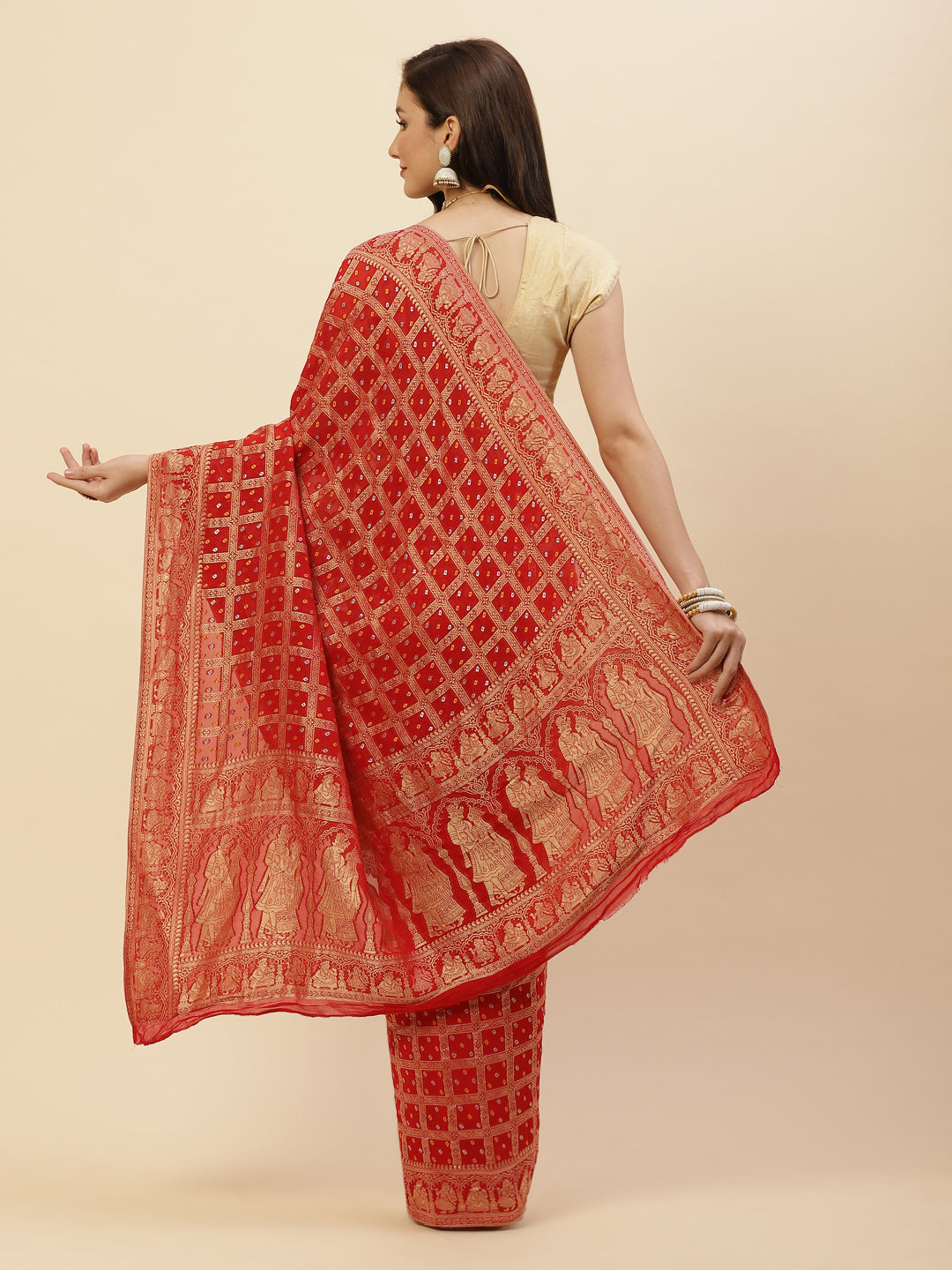 Gharchola Georgette Plain Saree