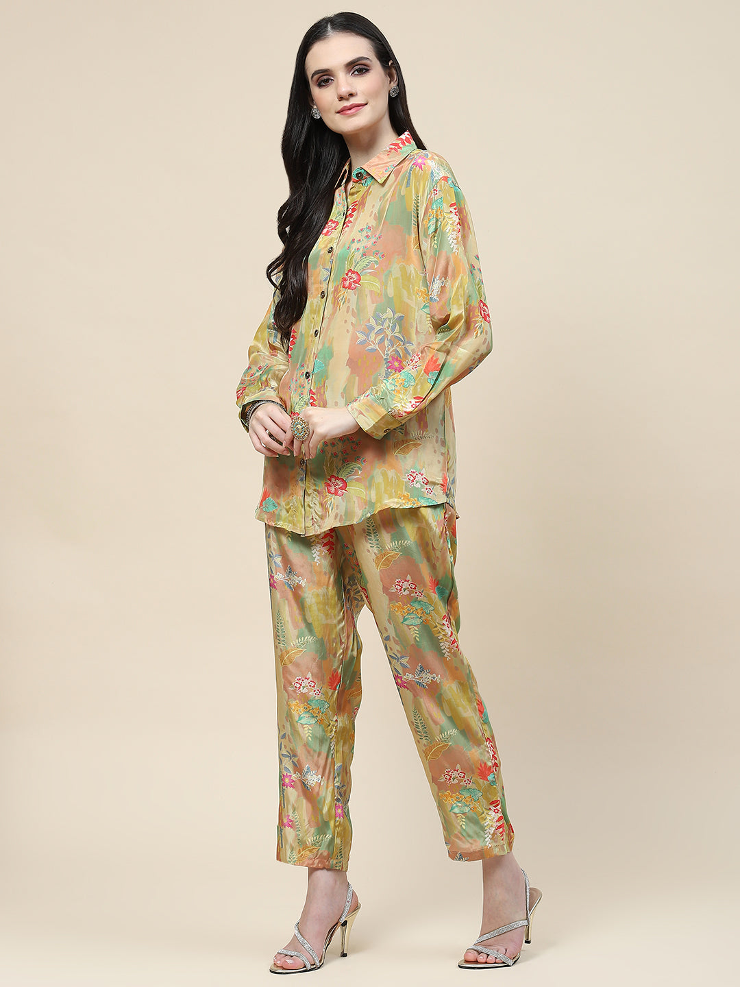 Printed Crepe Kurti With Pants