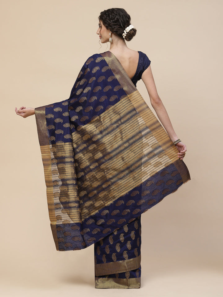 Zari Border Booti Art Handloom Woven Saree