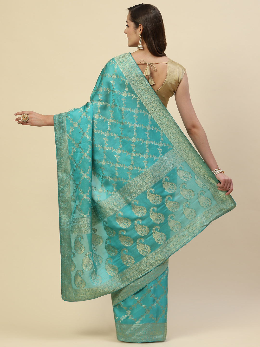 Zari Jaal Banarasi Woven Saree