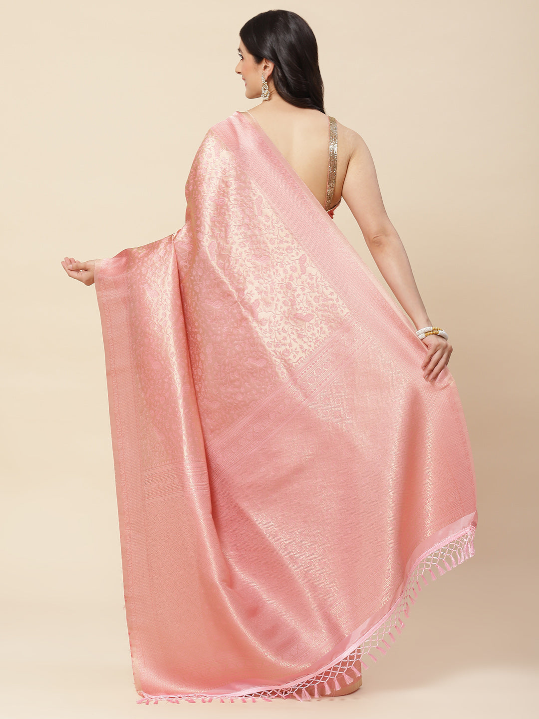Floral Zari Jaal Woven Handloom Saree