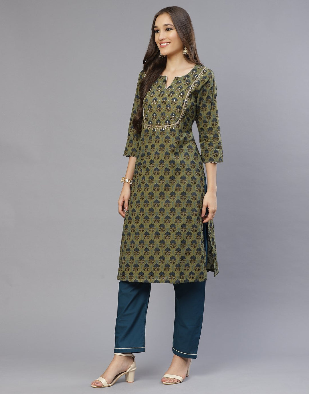 Cotton Printed Kurti with Pant