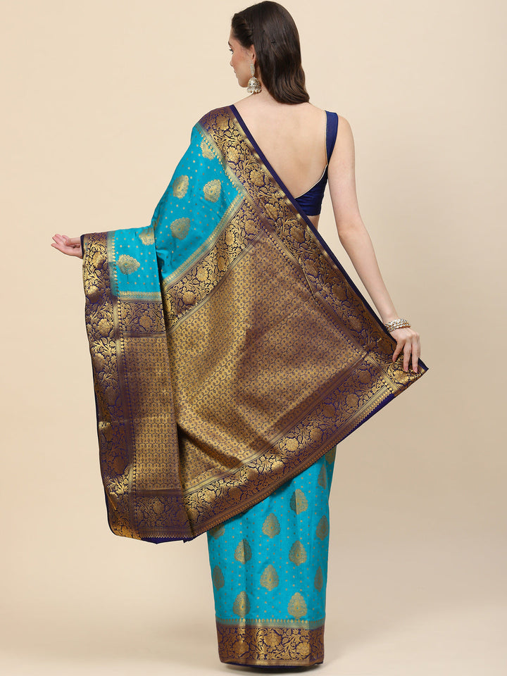Zari Border Booti Handloom Woven Saree