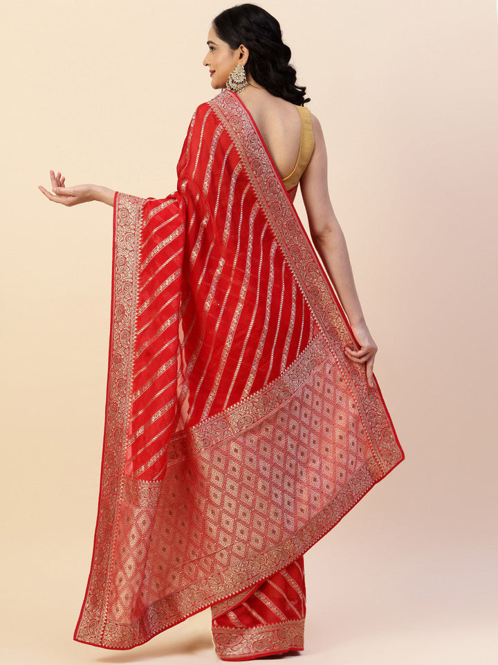 Swarovski Embroidered Organza Saree