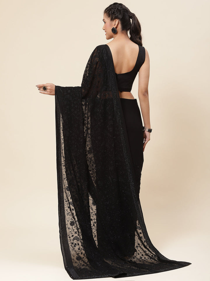 Floral Embroidered Georgette Saree