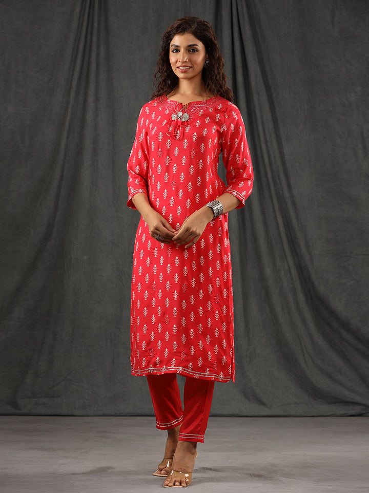 Printed Muslin Kurta With Pants