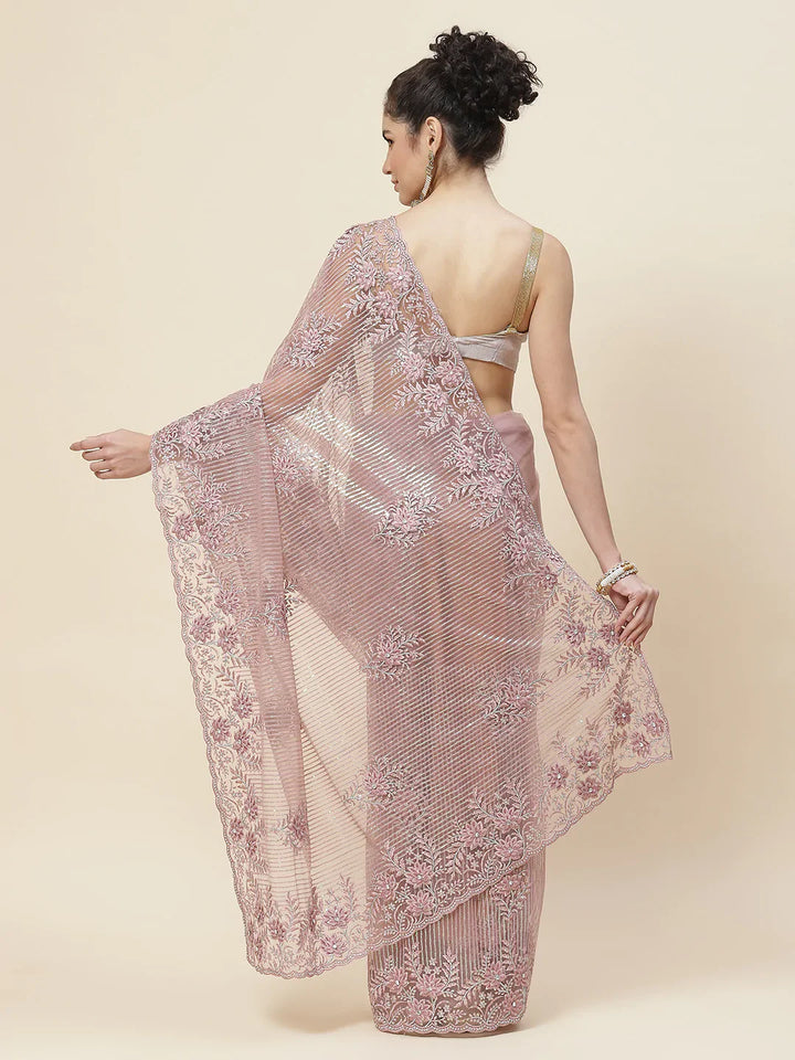 Swarovski Jaal Embroidered Net Saree