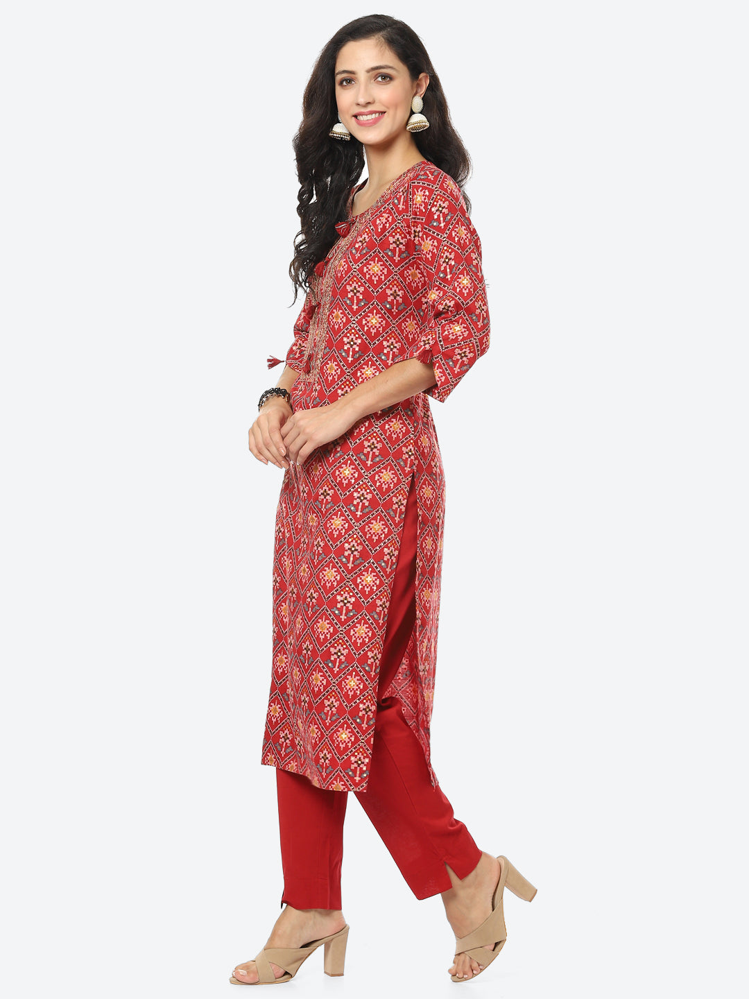 Printed Cotton Kurti With Pant