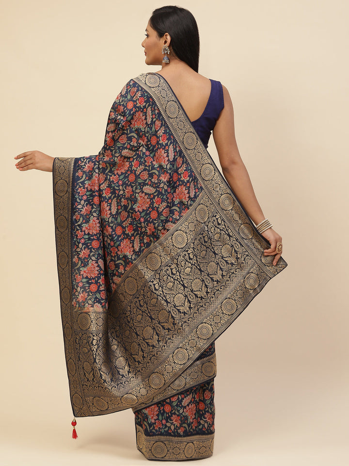Digital Floral Printed Handloom Saree