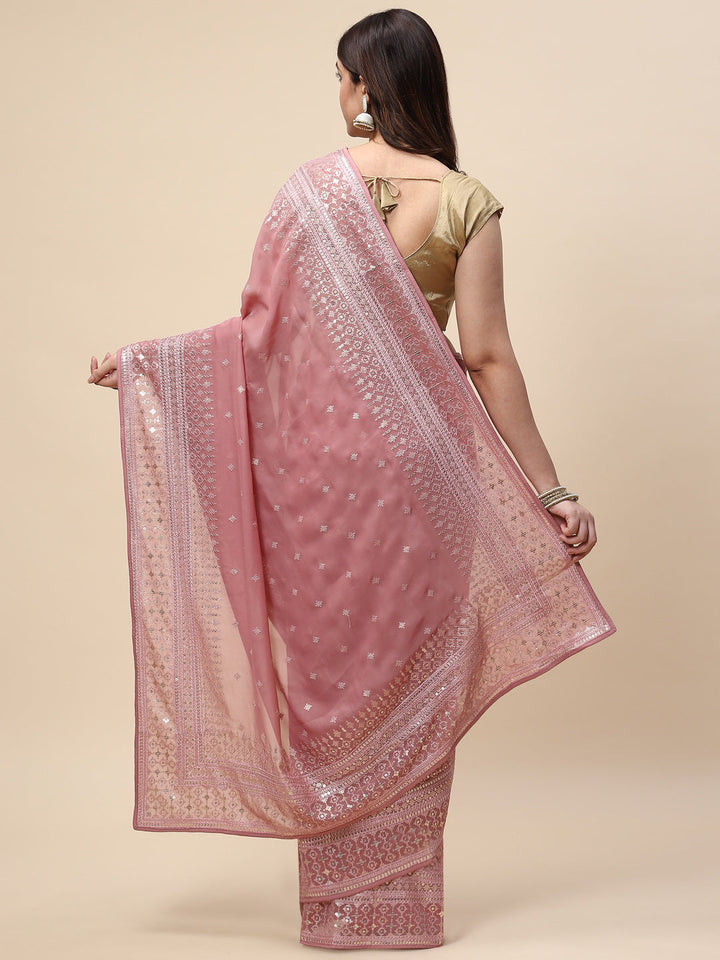 Sequin Embroidered Georgette Saree
