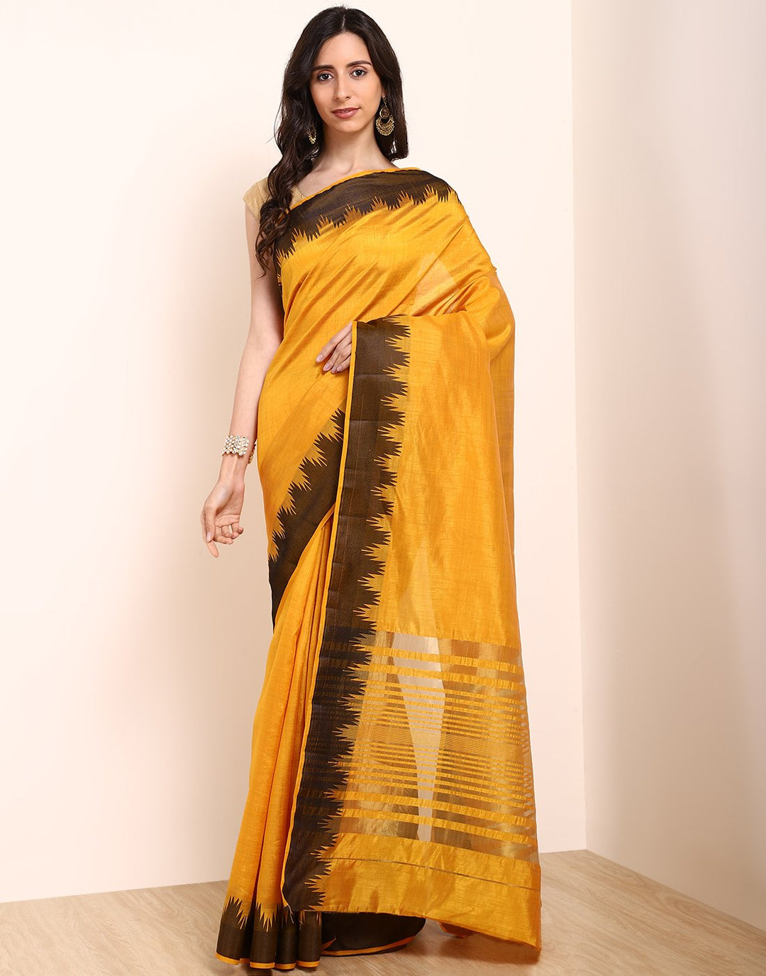 Mustard Art Handloom Saree