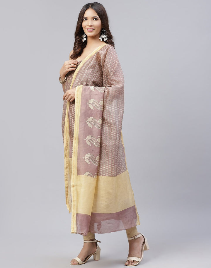 Printed Chanderi Suit Piece