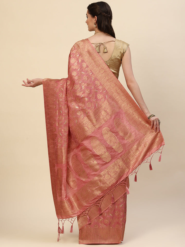 Floral Zari Jaal Handloom Woven Saree
