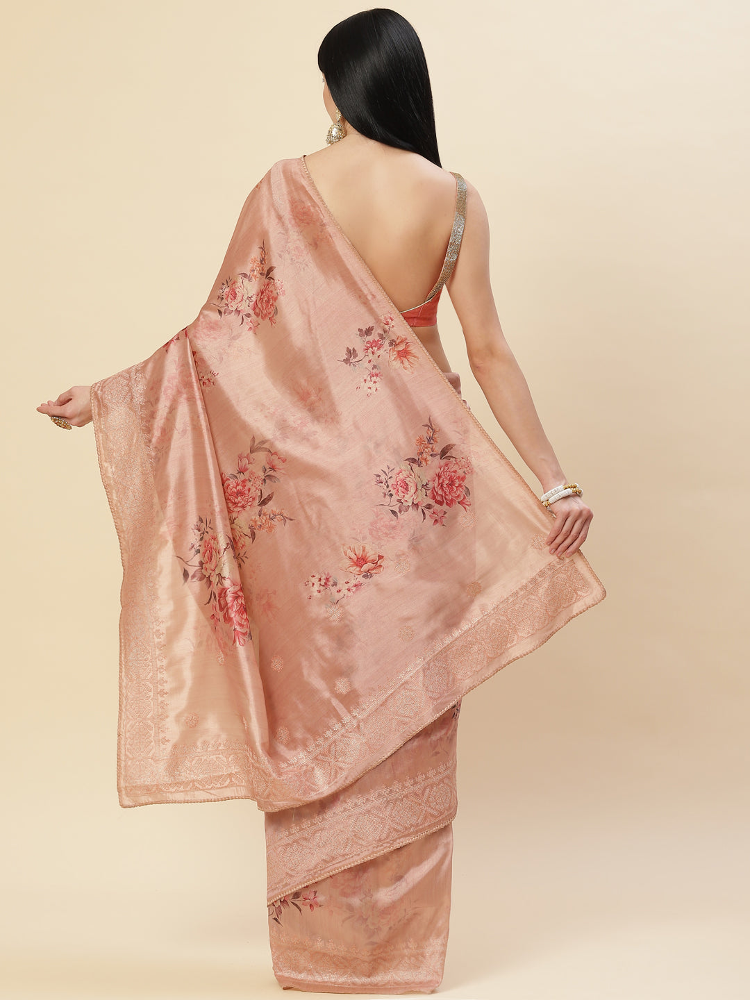 Digital Floral Printed Handloom Saree