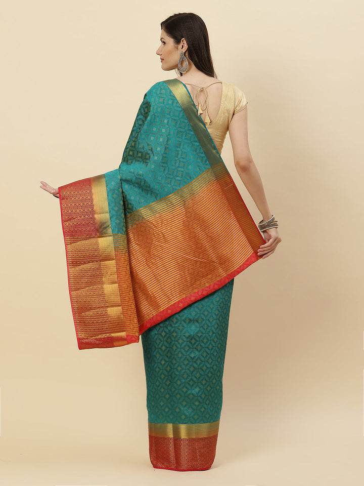Plain Zari Border Handloom Woven Saree
