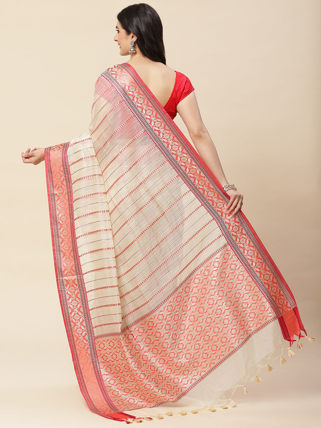 Zari Jaal Woven Cotton Saree