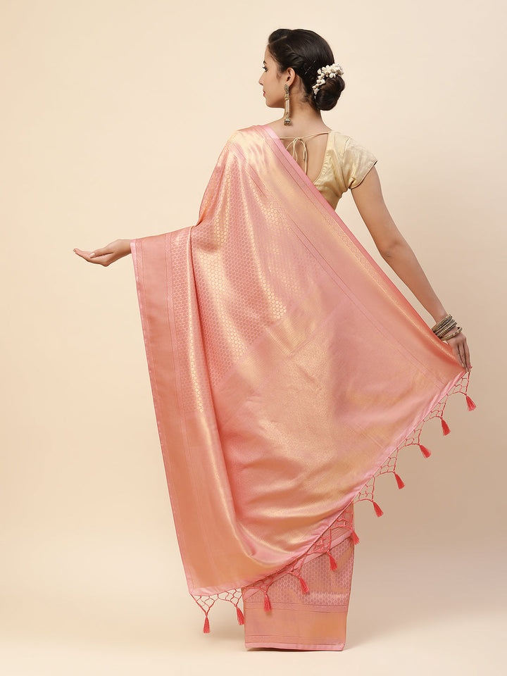 Plain Zari Border Art Handloom Woven Saree