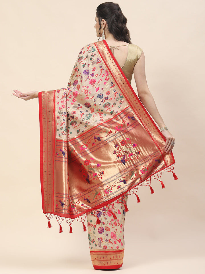 Zari Jaal Woven Handloom Saree