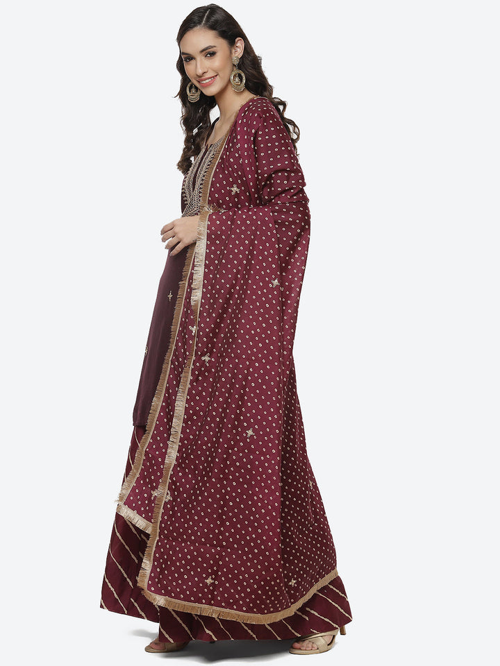 Gota Work Embroidered Cotton Chanderi Lehenga Choli With Printed Chanderi Dupatta