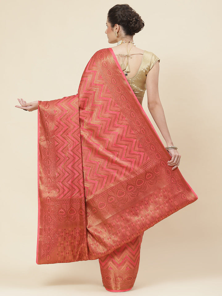 Leheriya Pattern Woven Handloom Saree