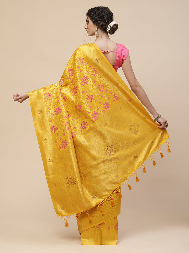 Stone Jaal Art Handloom Woven Saree
