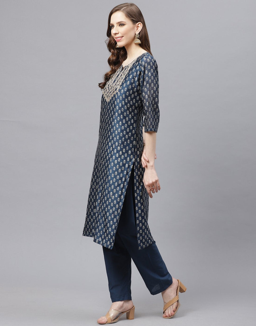 Chanderi Kurti Set