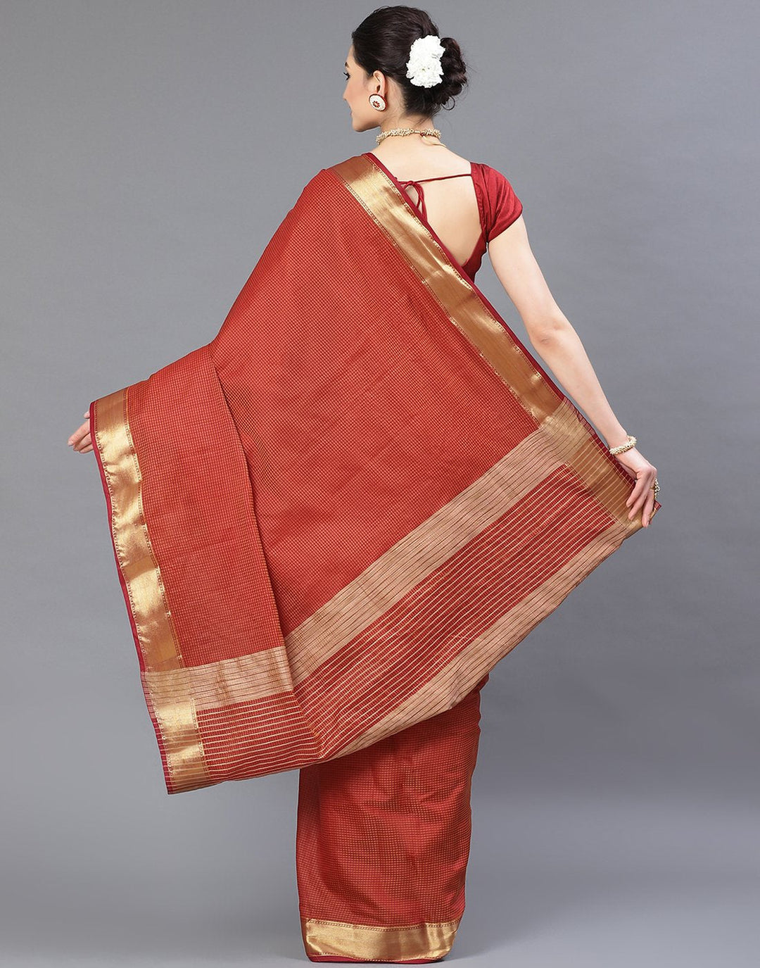 MBZ Meena Bazaar-Green Art Handloom Woven Saree