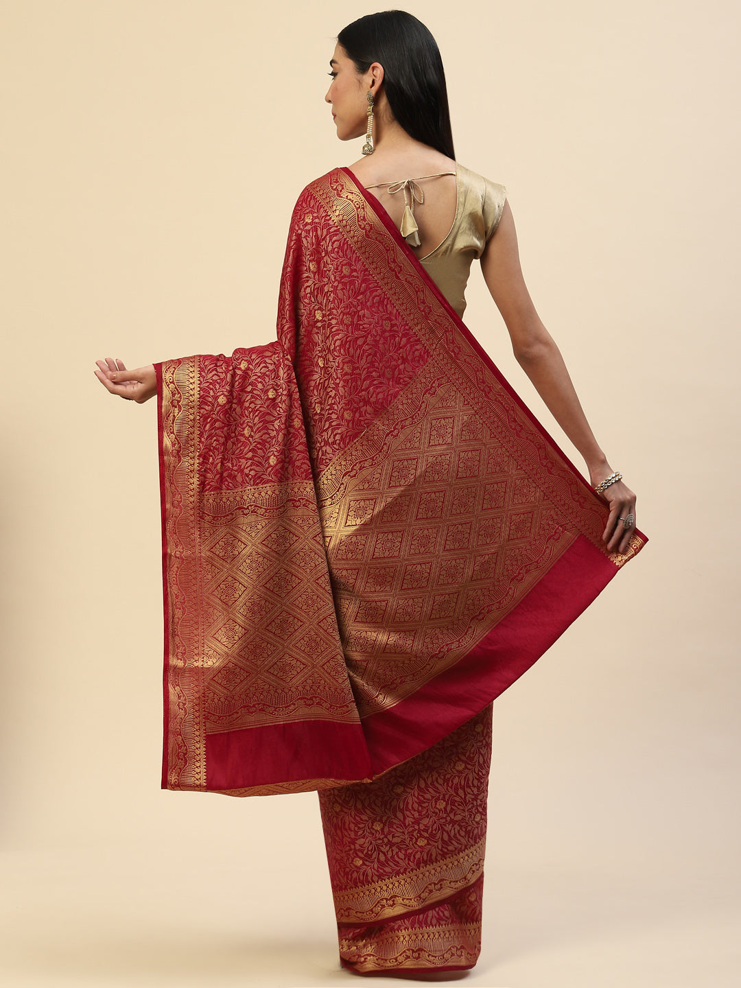 Resham Zari Border Handloom Saree