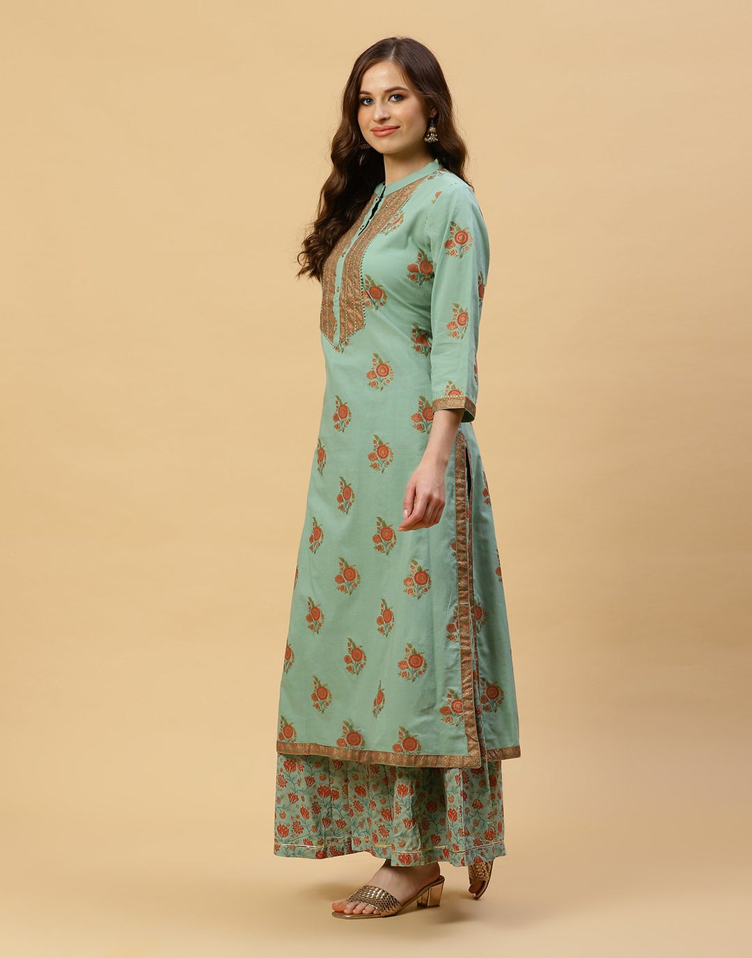 Printed Cotton Kurti With Plazzo
