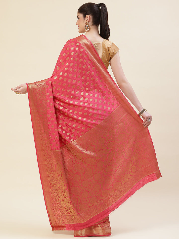 Zari Border Booti Handloom Woven Saree