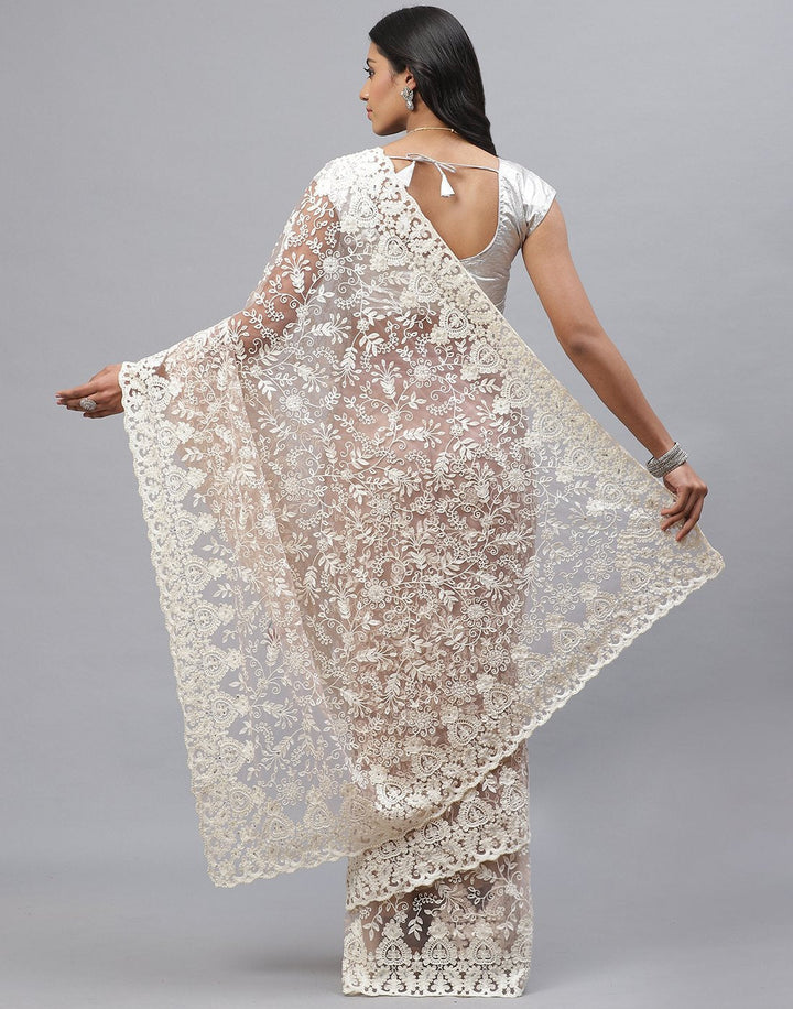 Net Embroidery Saree