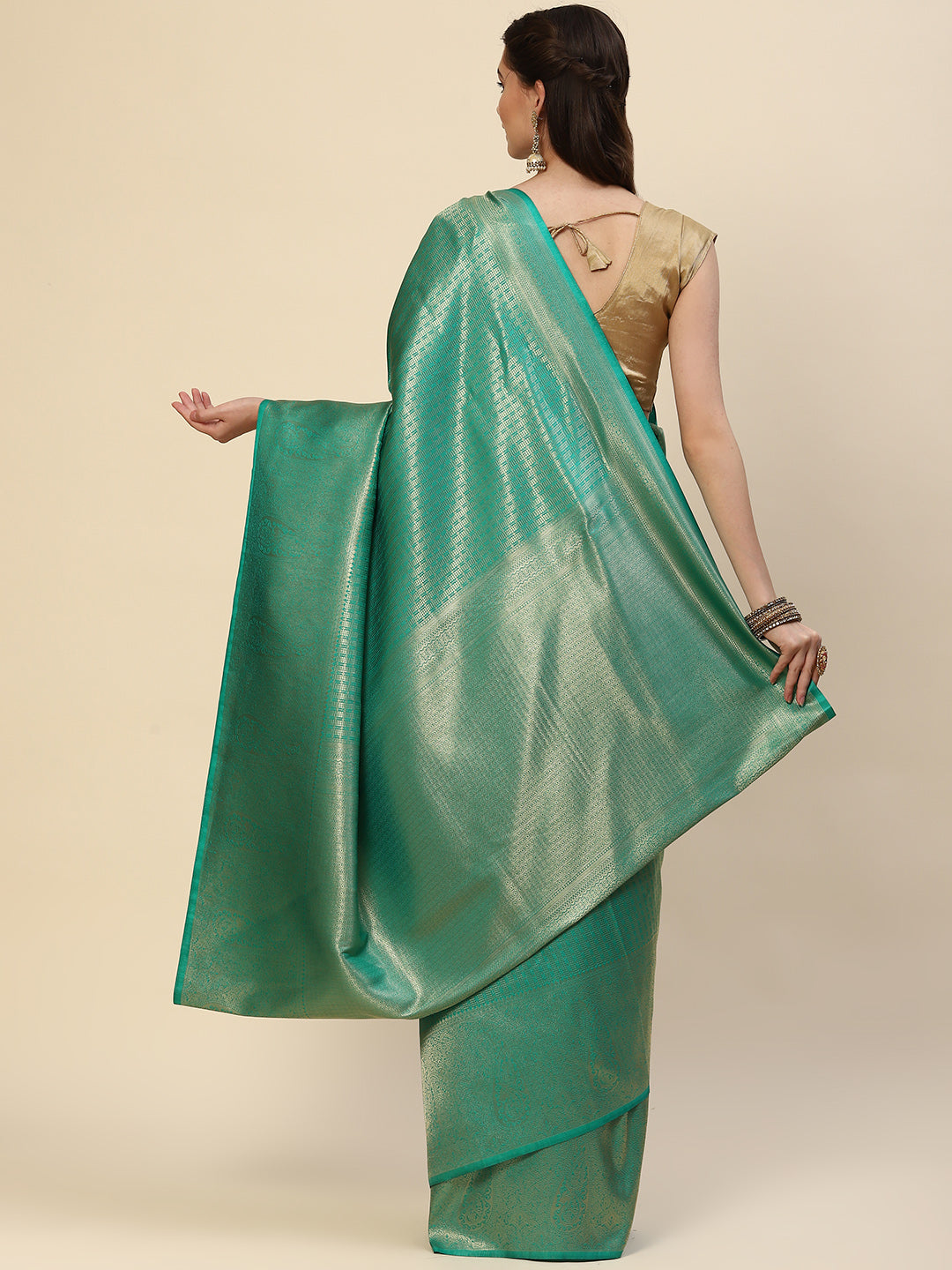 Brocade Zari Jaal Handloom Woven Saree