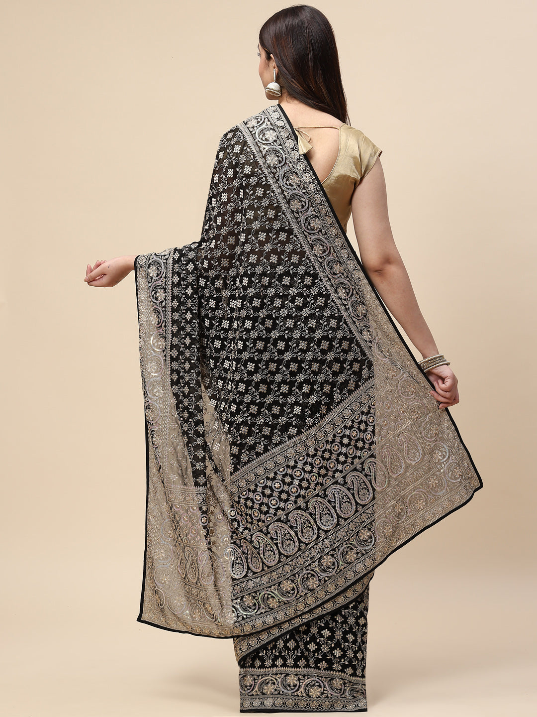 Resham Jaal Embroidered Georgette Saree