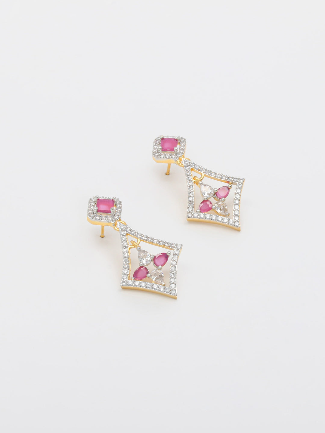 White Stones Drop &amp; Danglers Earrings