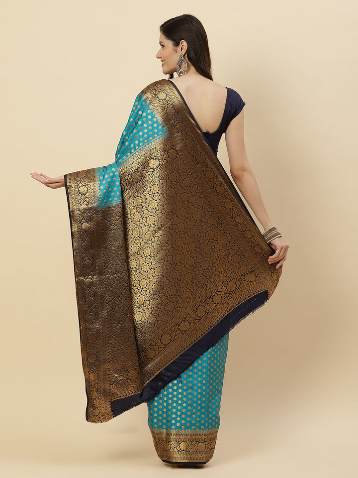 Zari Border Booti Art Handloom Woven Saree