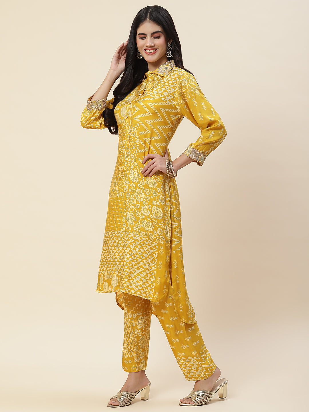Printed Muslin Kurta With Pants