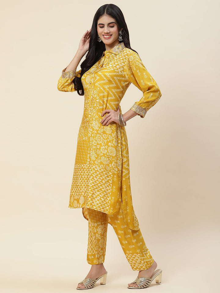 Printed Muslin Kurta With Pants