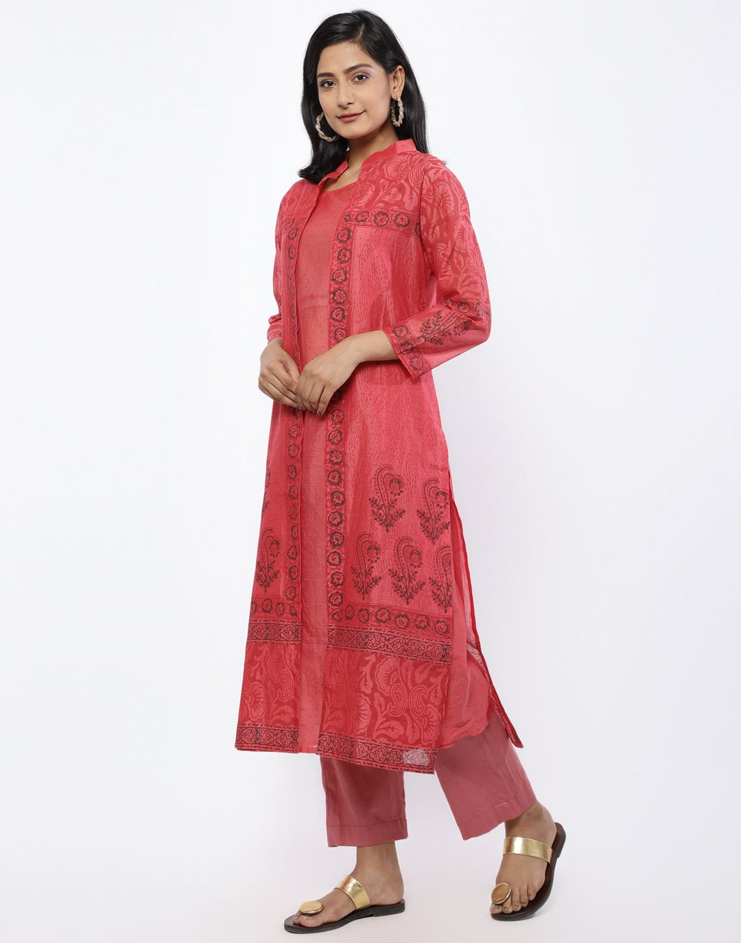 Embroidered Cotton Chanderi Kurti