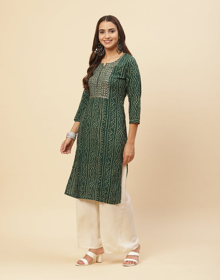 Embroidered Rayon Kurti